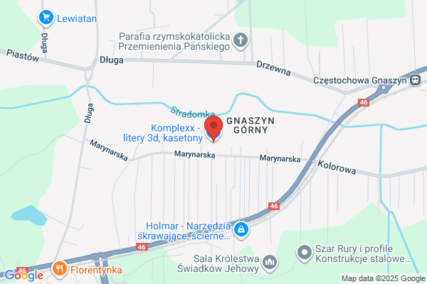 Komplexx — podświetlane kasetony reklamowe, litery 3D Częstochowa