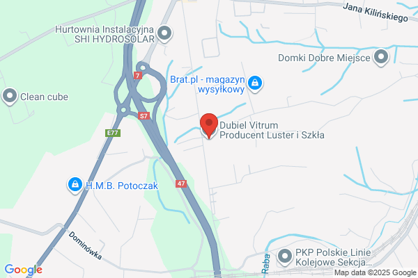 Dubiel-Vitrum. Lustra, meble szklane