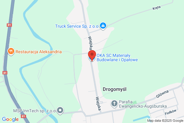 Oka. PPHU. Sklad materialów budowlanych i opalowych